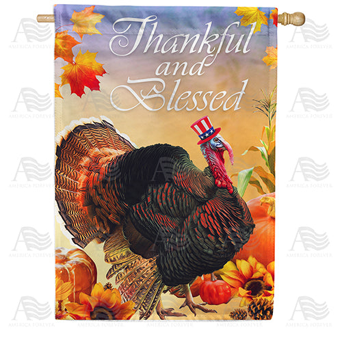 America Forever Patriotic Tom Turkey House Flag