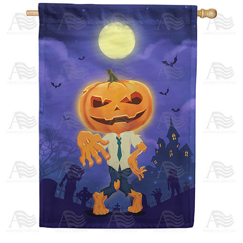 America Forever Dancing Pumpkin Man House Flag