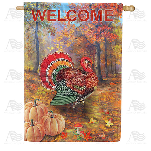 America Forever Turkey Strut House Flag