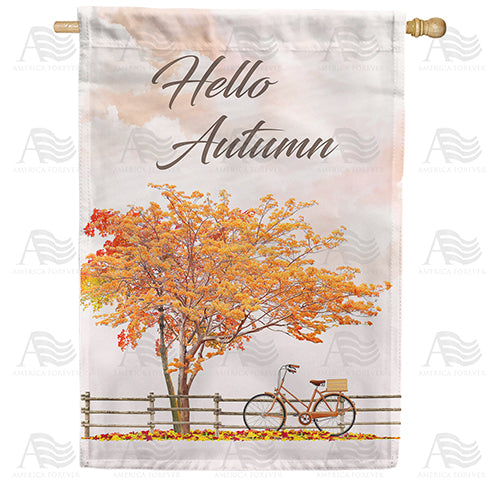 America Forever Autumn Breeze Bike Ride House Flag