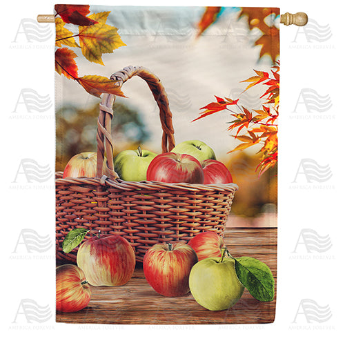 America Forever Wicker Basket Of Apples House Flag