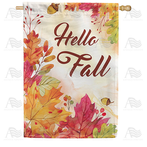 America Forever Fall's Colorful Leaves House Flag