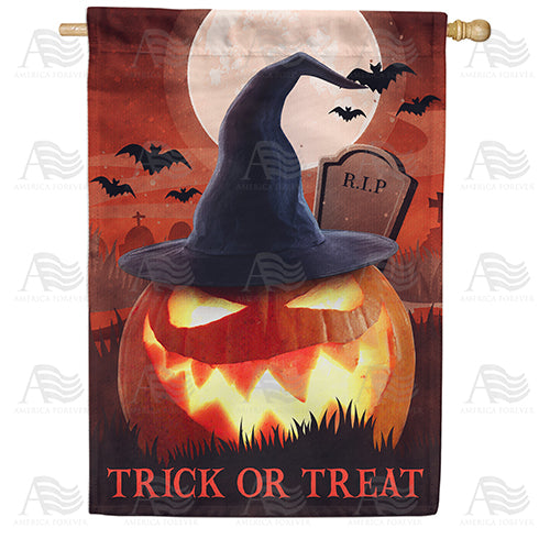 America Forever Glowing Jack-O-Lantern House Flag