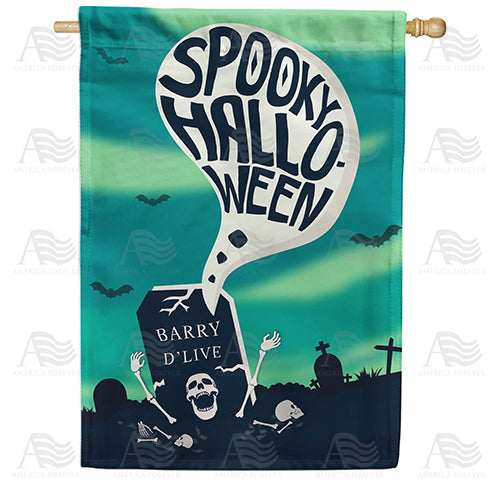 America Forever Spooky Halloween Night House Flag
