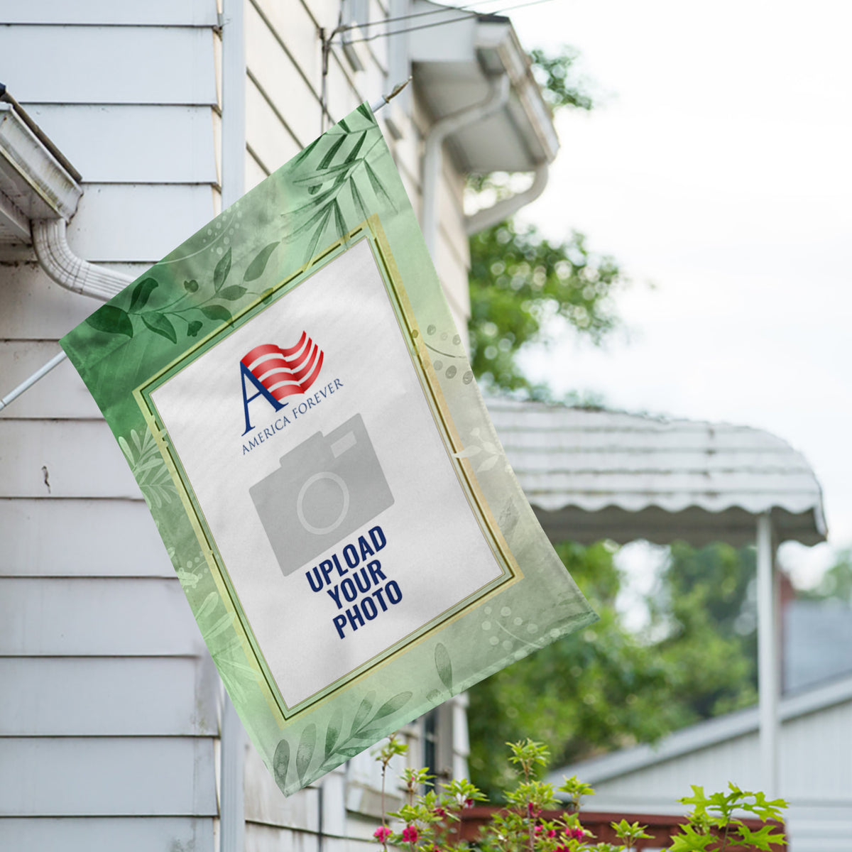America Forever Personalized Lush Leaves House Flag