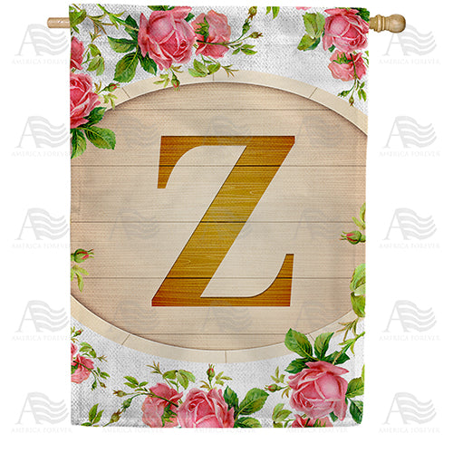 America Forever Country Roses Monogram House Flag