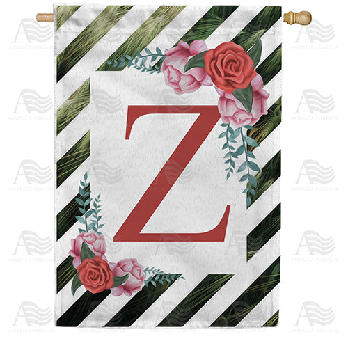 America Forever White Lattice Monogram House Flag
