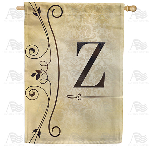 America Forever Fancy Scroll Monogram House Flag