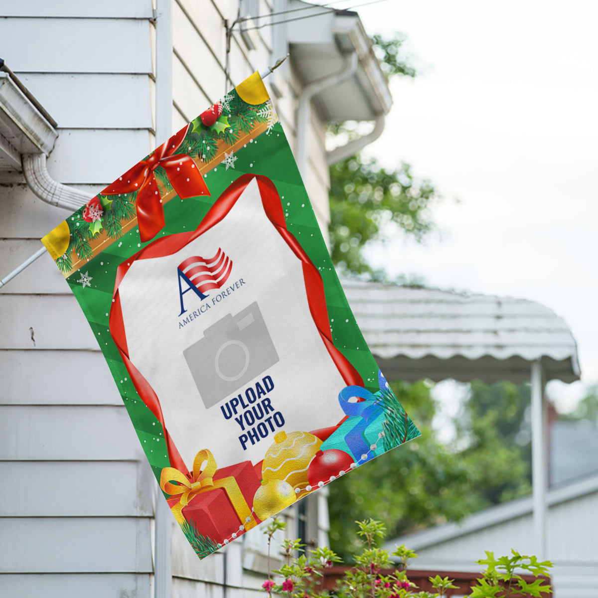 America Forever Personalized Christmas Gifts House Flag