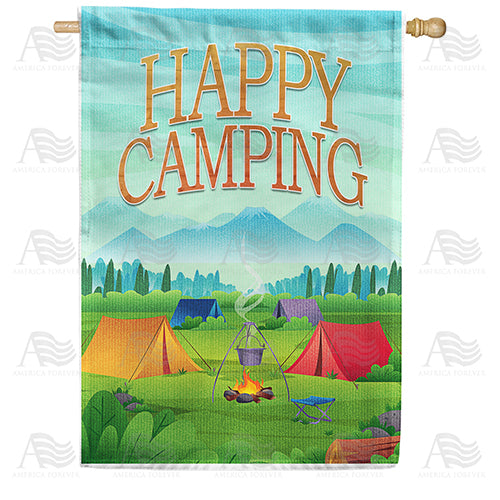 America Forever Happy Camping House Flag