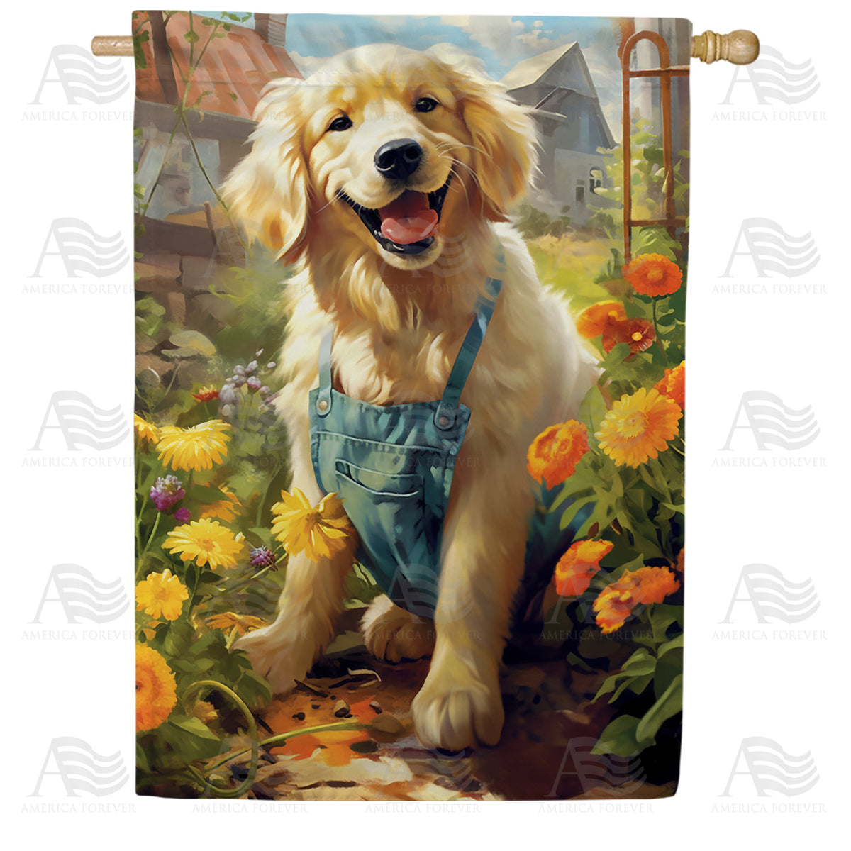 America Forever Farmer Retriever House Flag