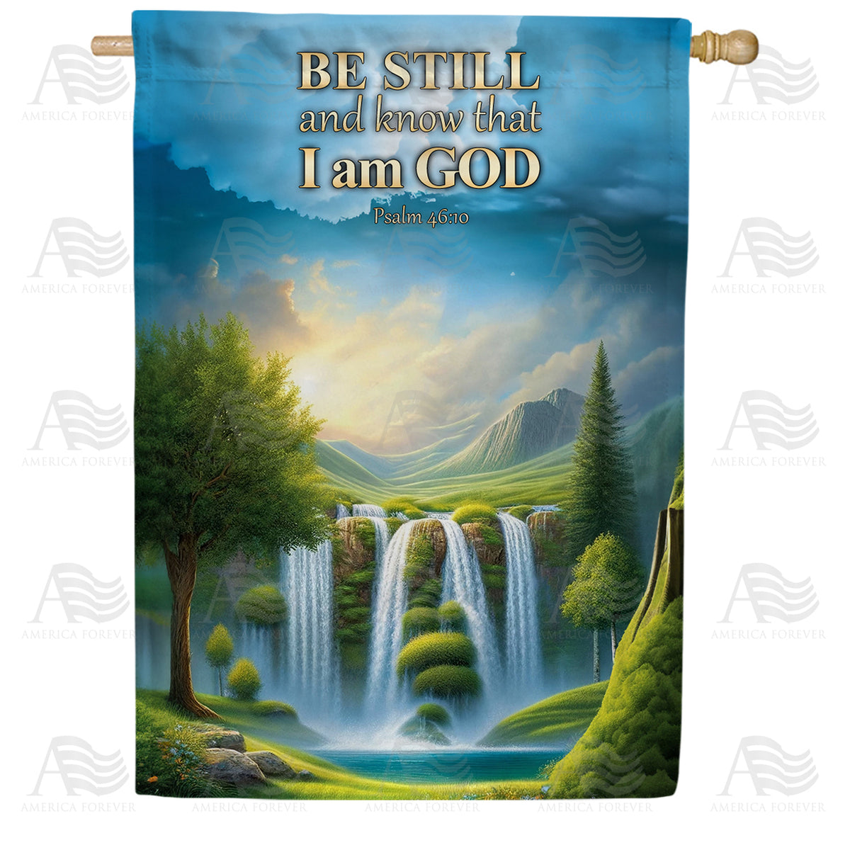 America Forever Be Still God House Flag
