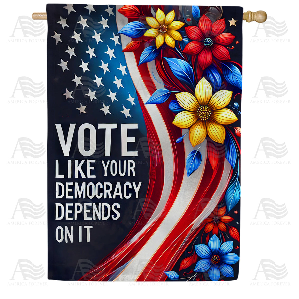 America Forever Vote For Democracy House Flag