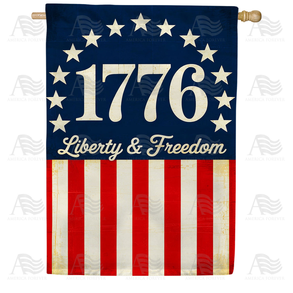 1776 Liberty & Freedom Patriotic House Flag