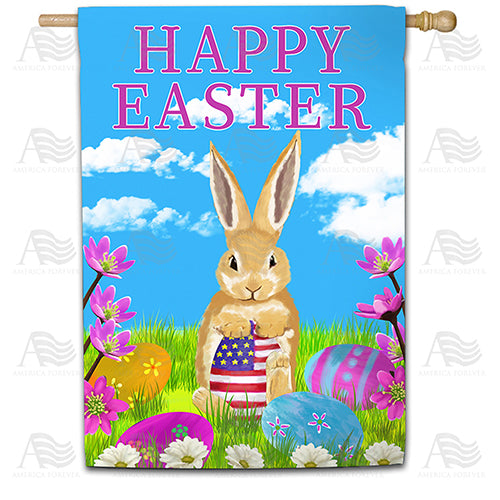 America Forever Patriotic Easter Egg House Flag