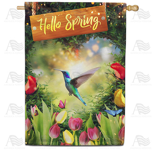 America Forever Magical Spring Forest House Flag