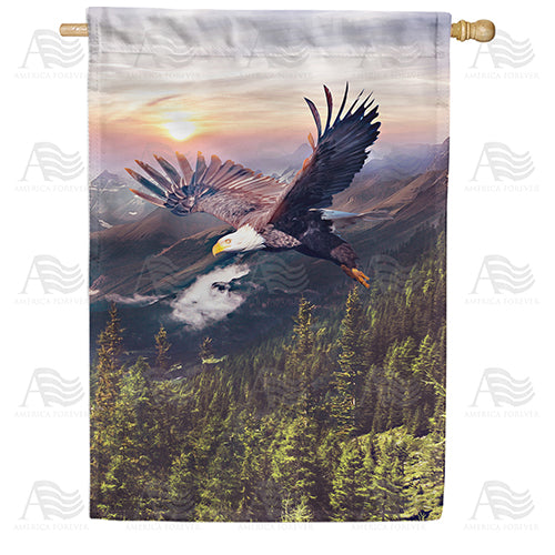 America Forever Eagle Evening Flight House Flag