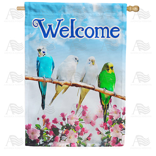 America Forever Parakeet Welcome House Flag