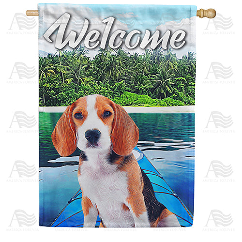 America Forever Kayaking Beagle House Flag