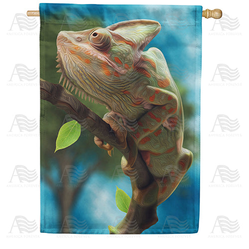 America Forever Chameleon Lizard House Flag