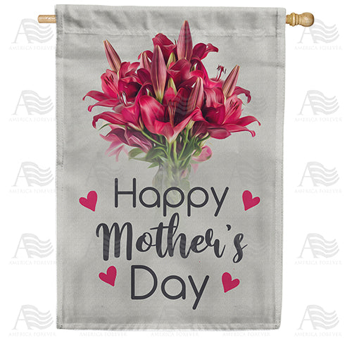 America Forever Crimson Lilies For Mother House Flag