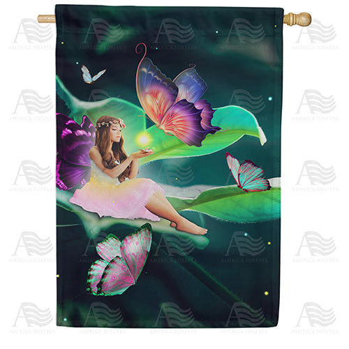 America Forever Enchanting Fairy House Flag