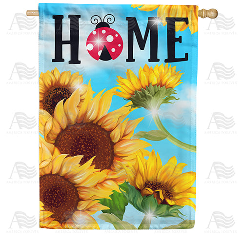 America Forever Sunny Day Sunflowers House Flag