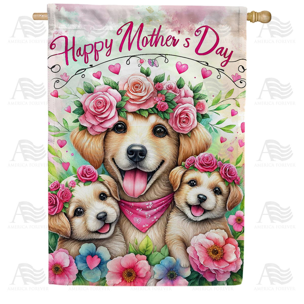 America Forever Canine Mother's Day House Flag