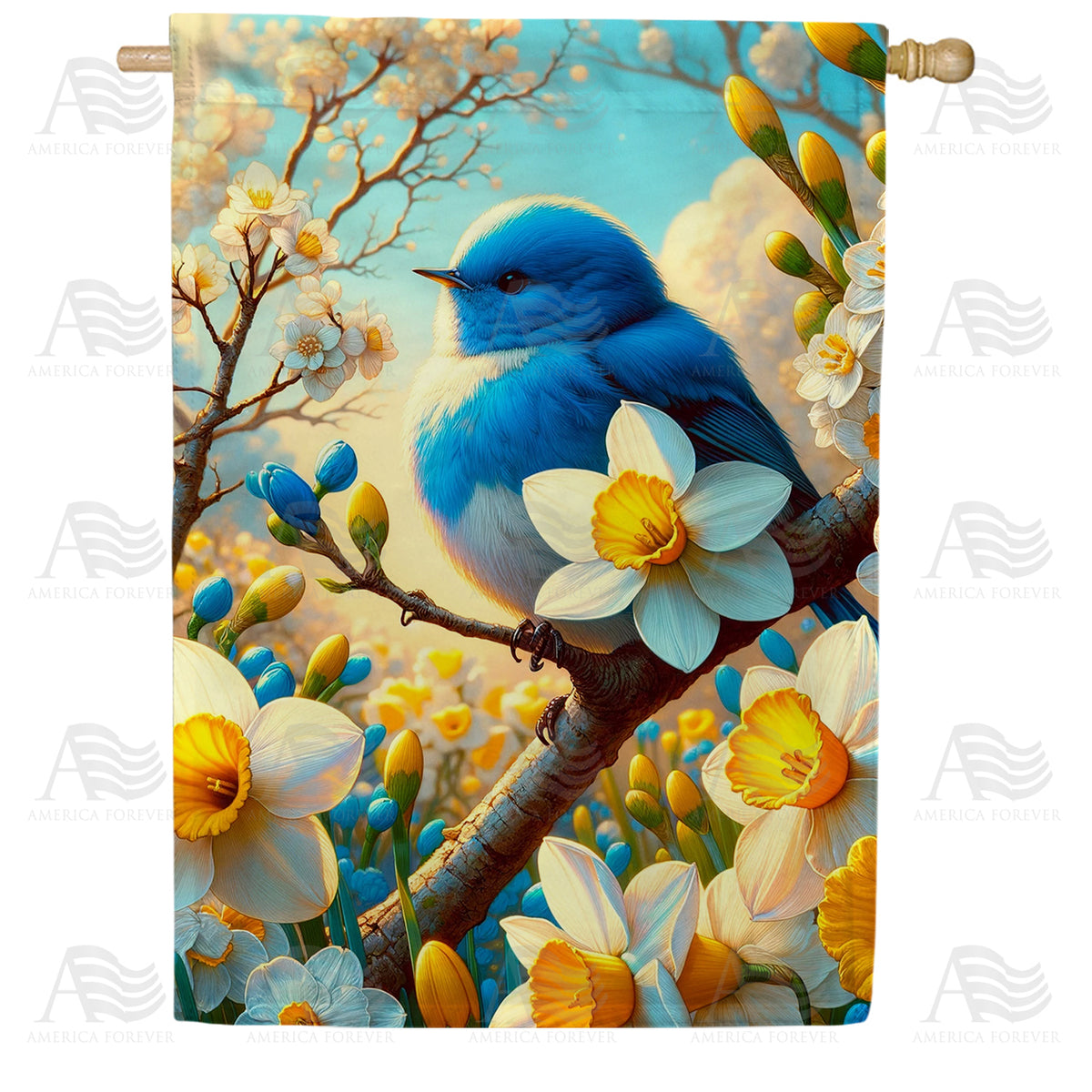 America Forever Bluebird of Spring House Flag