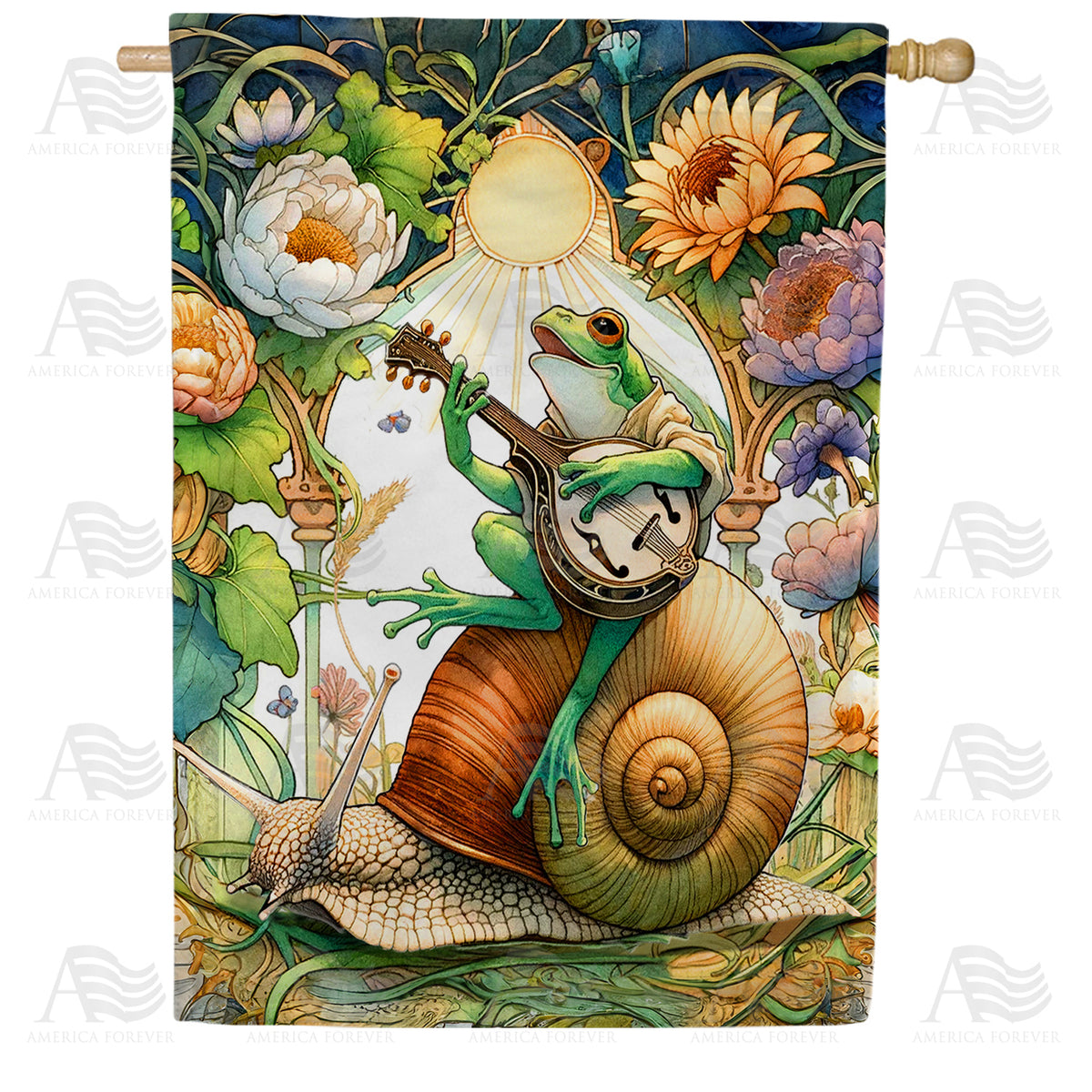 America Forever Froggy Melody House Flag