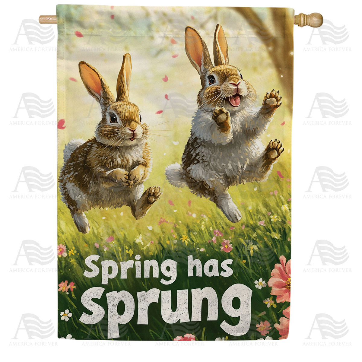 America Forever Spring Has Sprung House Flag