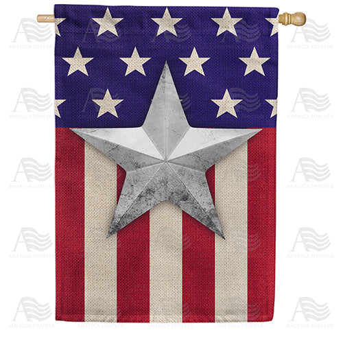 America Forever Silver Star Flag House Flag