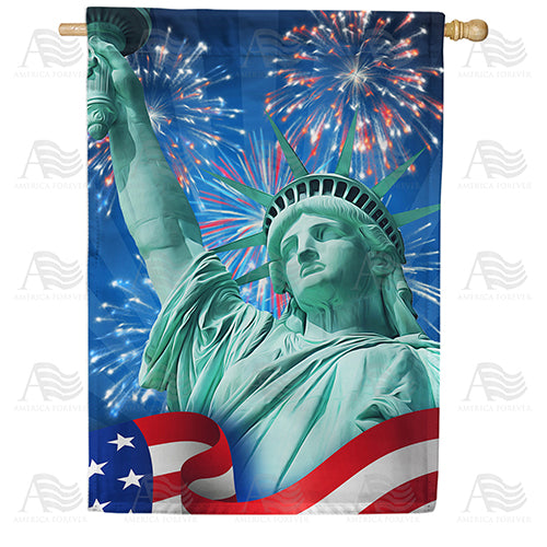 America Forever Fireworks At Lady Liberty House Flag