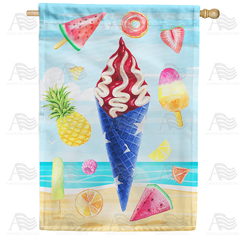 America Forever Cool Summer Treats House Flag