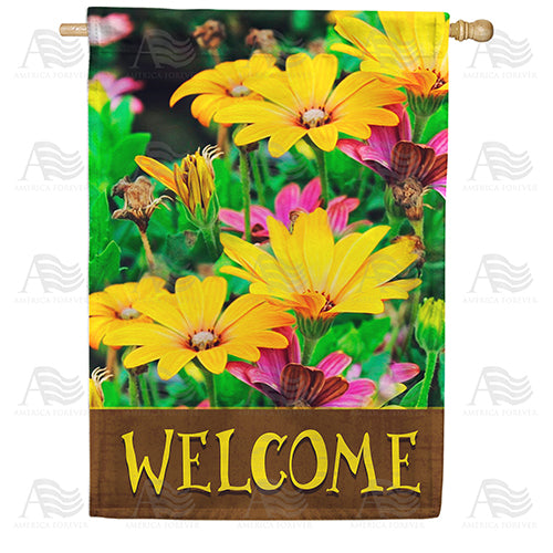 America Forever Flower Garden Welcome House Flag