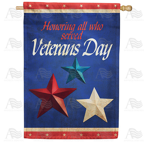 America Forever Honor Our Veterans House Flag