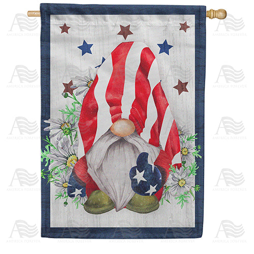 America Forever Flag Draped Gnome House Flag