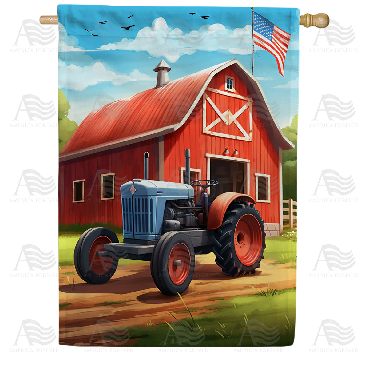America Forever American Farm House Flag