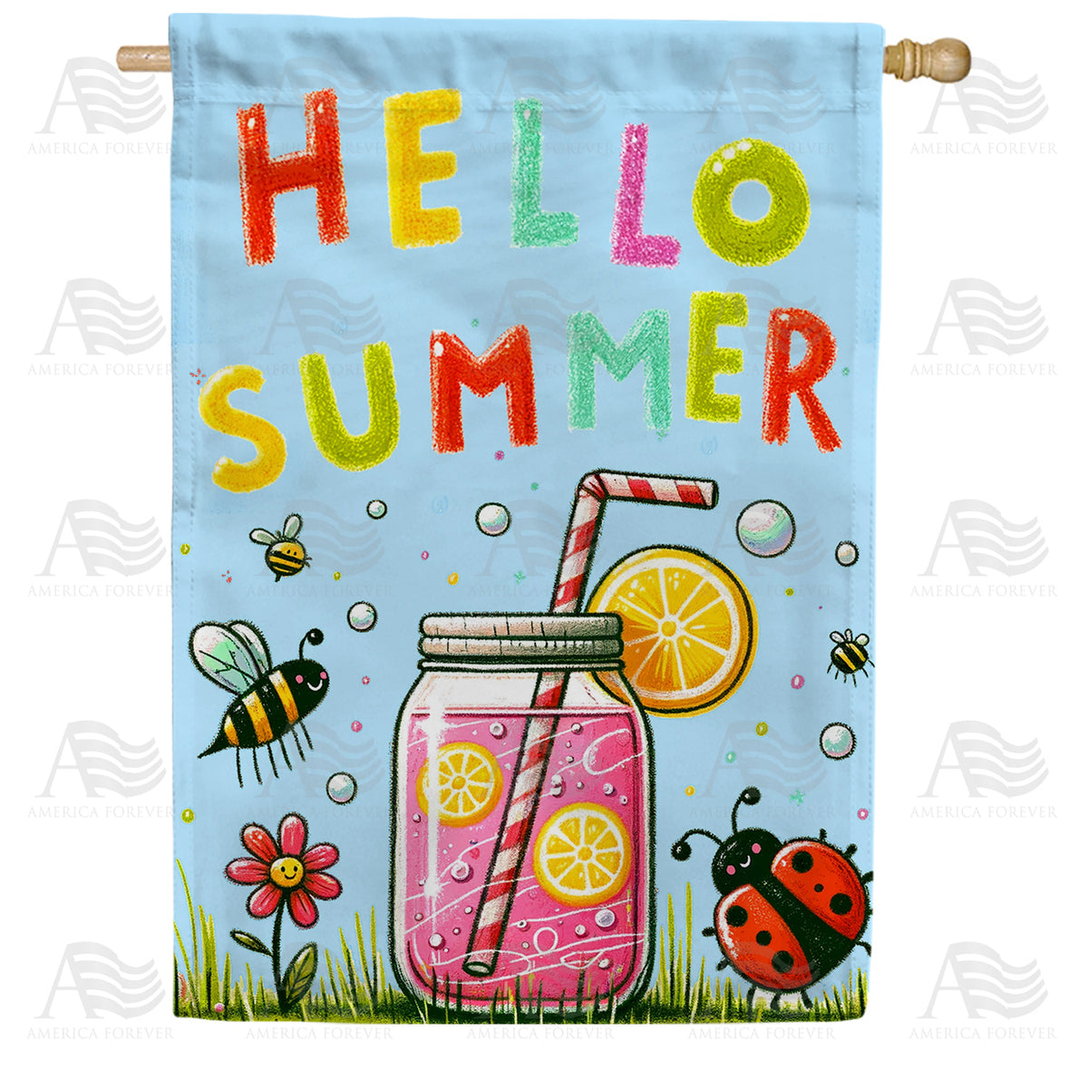 America Forever Summer Lemonade Buzz House Flag