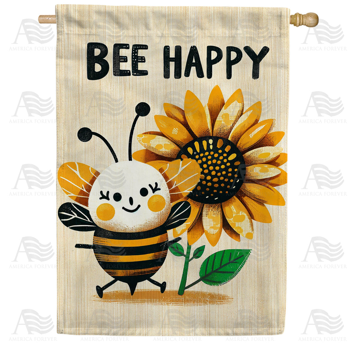 America Forever Sunny Bee House Flag