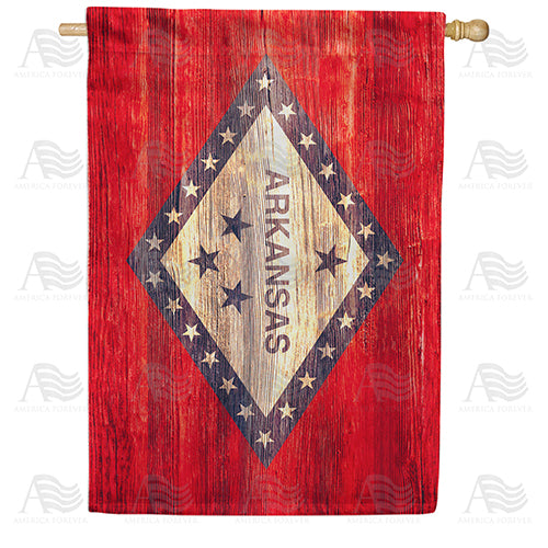 America Forever Arkansas State Wood-Style House Flag