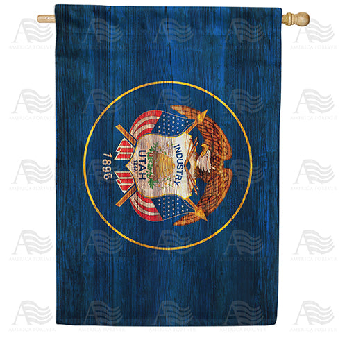 America Forever Utah State Wood-Style House Flag