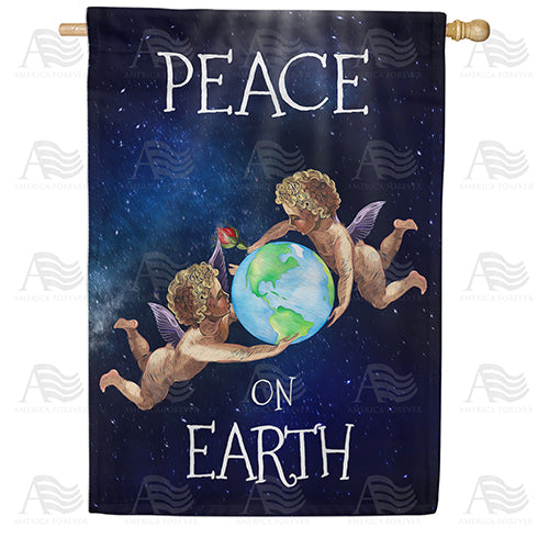 America Forever Peace On Earth Angels House Flag