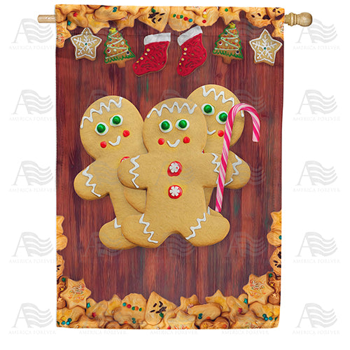 America Forever Gingerbread Man Trio House Flag
