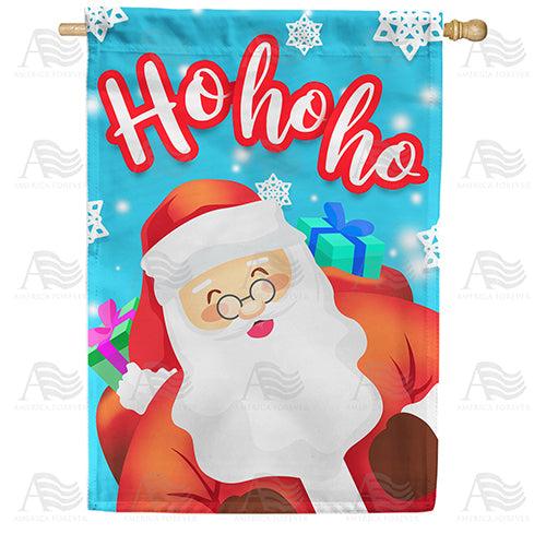 America Forever Ho Ho Ho Santa Claus House Flag
