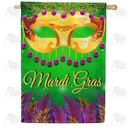 America Forever Mask And Feathers House Flag