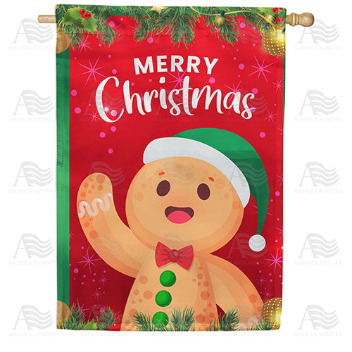 America Forever Waving Gingerbread Man House Flag