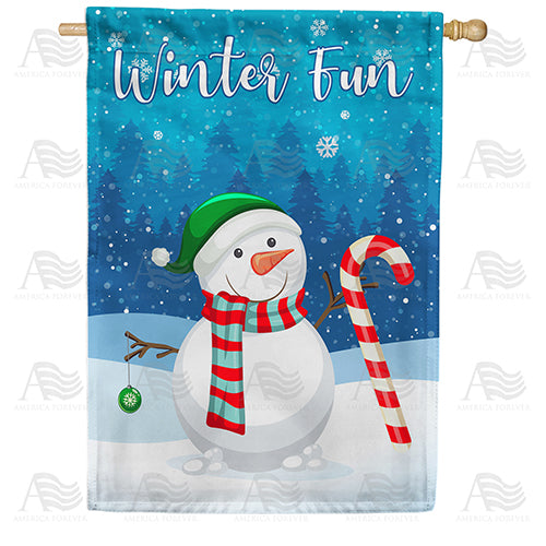 America Forever Snowman Fun House Flag