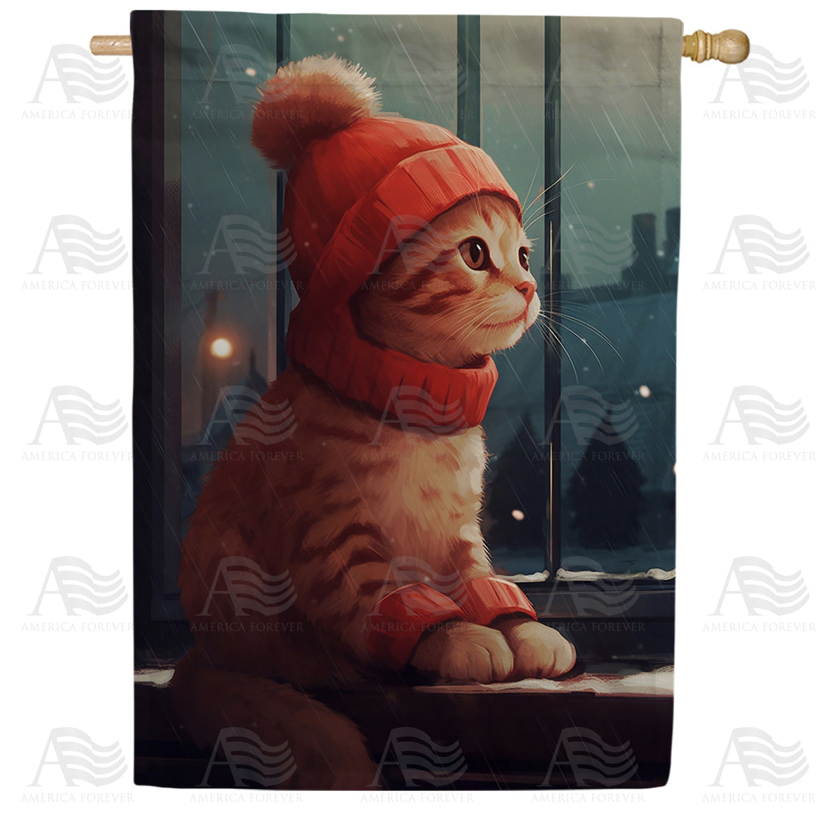 America Forever Wishing For Catnip Toys House Flag
