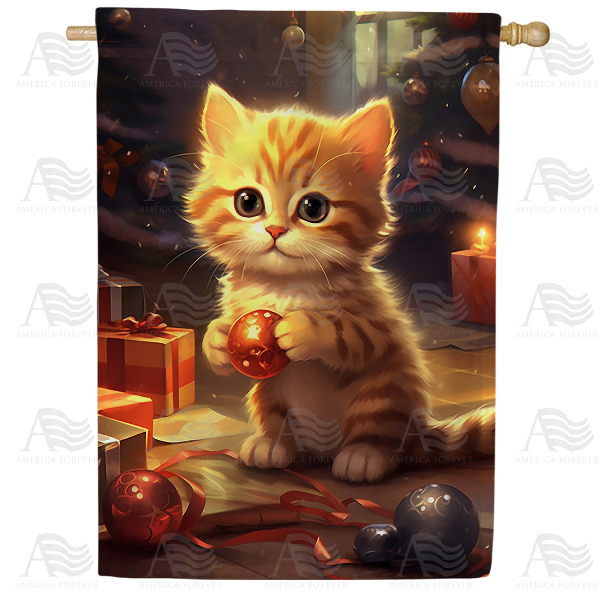 America Forever Naughty Sweet Kitten House Flag